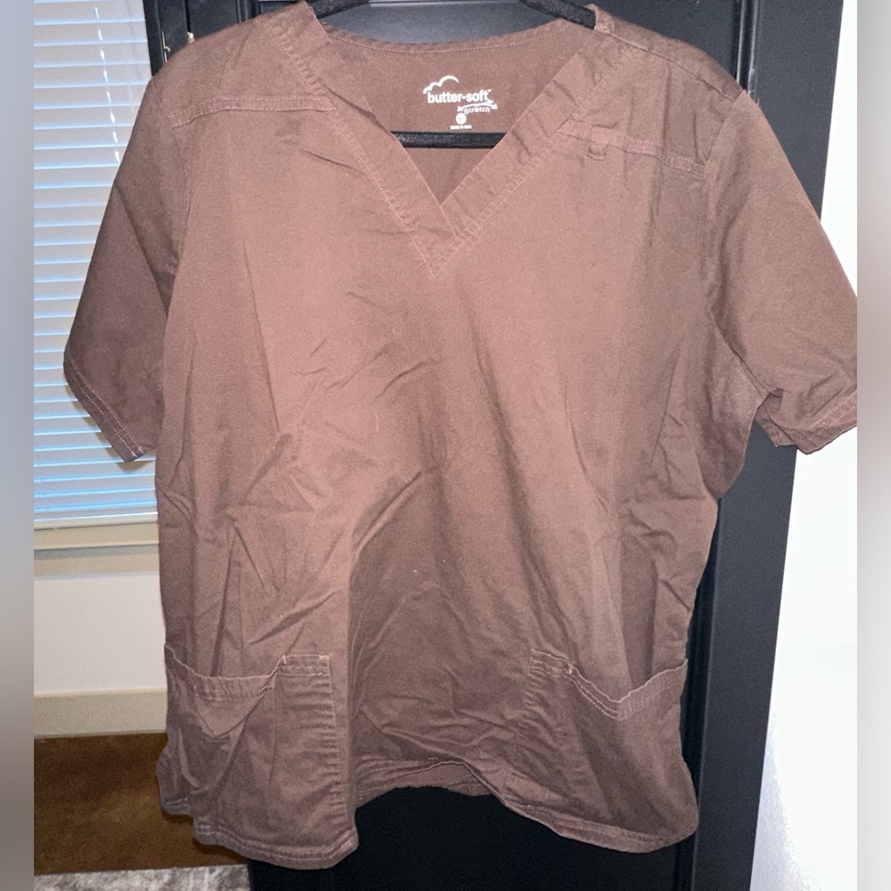 Butter-soft Brown Scrub Set